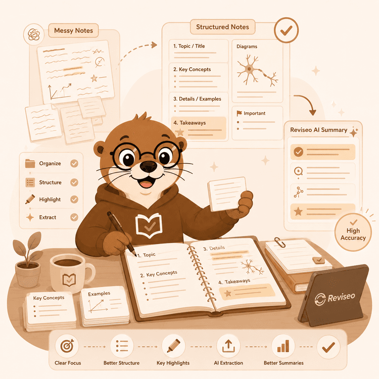 Structured lecture notes illustration
